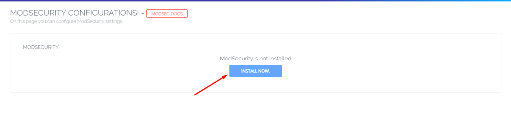 ModSecurity installed