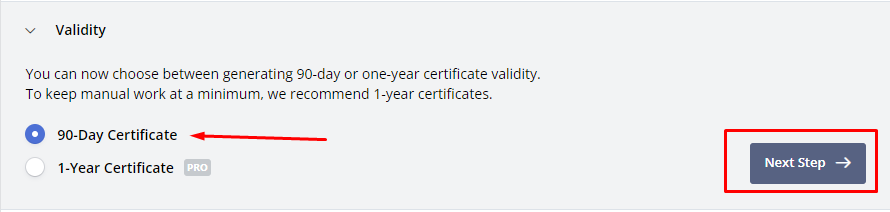 Choosing Certificate Validity