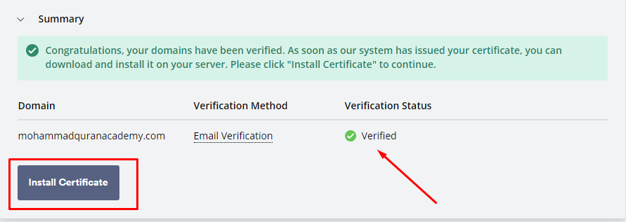Verified and Installing Certificates