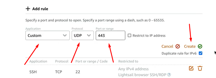 Adding UDP Port 443