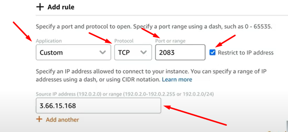 Adding TCP Port 2083
